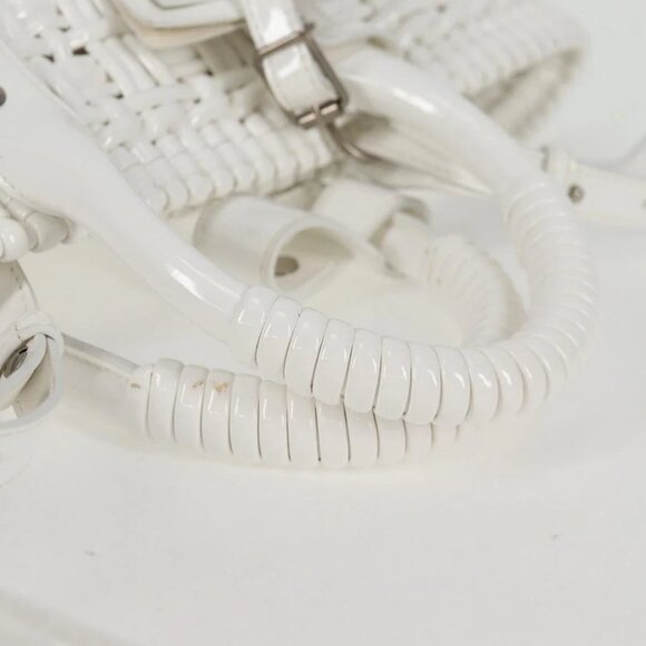 BALENCIAGA Bistro XS Hand Bag Enamel 2way White Silver - Picture 8 of 15